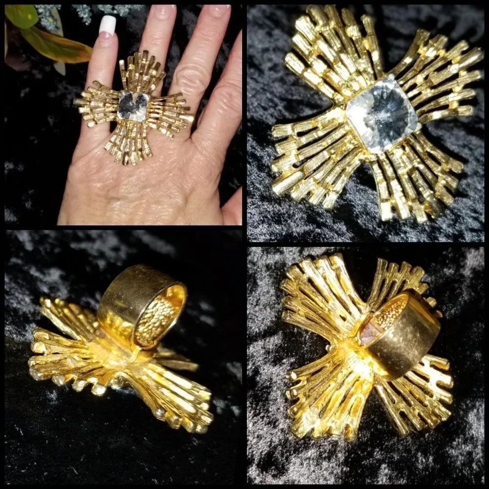 Large Cross Ring Statement Ring SZ 6.5-7